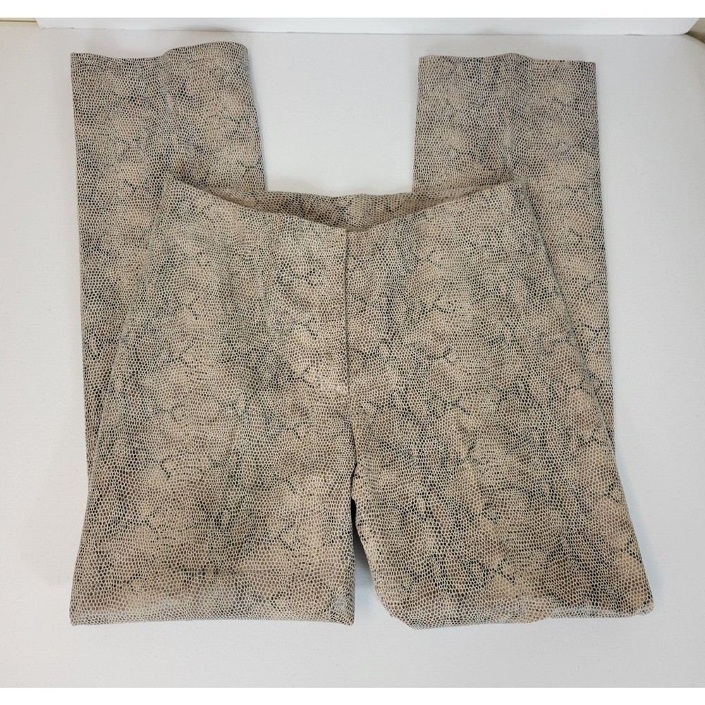 DressBarn Womens Straight Cut Genuine Leather Reptile Print Pants - Picture 4 of 12